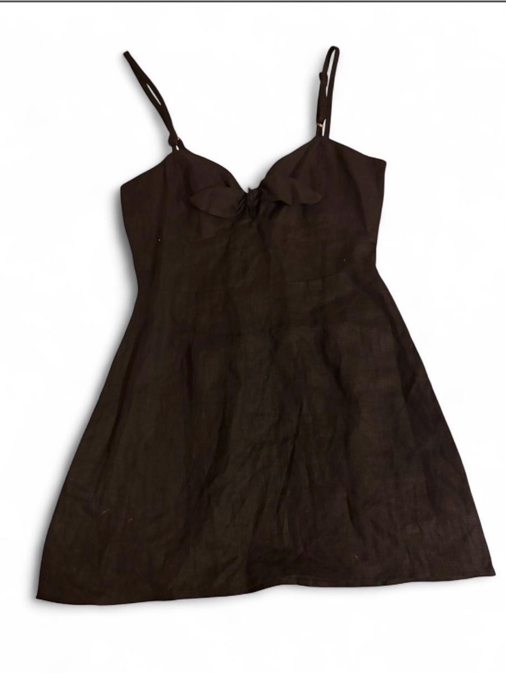 Reformation Black Spaghetti-Strap Mini Dress
